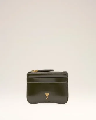 Green Cow Leather Paris Paris Zipped Card Holder Green Cow Leather Paris Paris Zipped Card Holder