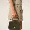 Green Cow Leather Top Handle Paris Paris Bag