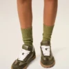Green Cowhide Leather Step Sneakers Green Cowhide Leather Step Sneakers