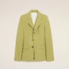 Green New Wool Single Breasted Fitted Jacket Green New Wool Single Breasted Fitted Jacket