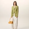 Green New Wool Single Breasted Fitted Jacket Green New Wool Single Breasted Fitted Jacket