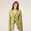 Green New Wool Single Breasted Fitted Jacket Green New Wool Single Breasted Fitted Jacket