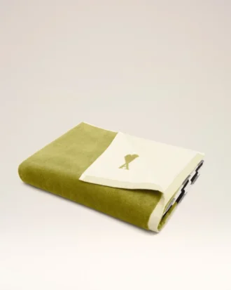 Green Two Tones Cotton Ami De Coeur Towel Green Two Tones Cotton Ami De Coeur Towel