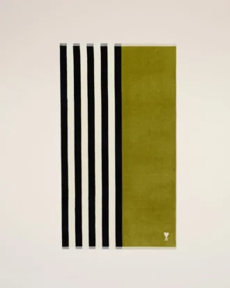 Green Two Tones Cotton Ami De Coeur Towel Green Two Tones Cotton Ami De Coeur Towel