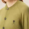 Green Wool Crewneck Ami De Coeur Cardigan Green Wool Crewneck Ami De Coeur Cardigan