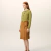 Green Wool Crewneck Ami De Coeur Cardigan Green Wool Crewneck Ami De Coeur Cardigan