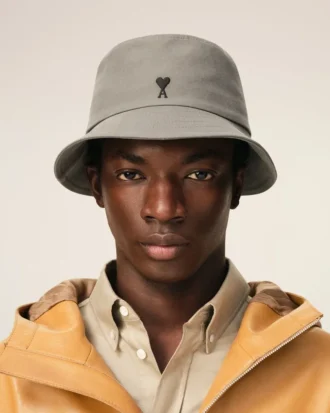 Grey Cotton Ami De Coeur Bucket Hat Grey Cotton Ami De Coeur Bucket Hat
