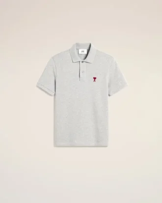 Grey Cotton Ami De Coeur Polo Shirt