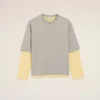 Grey Cotton Double-Sleeve Effect Ami De Coeur T-Shirt Grey Cotton Double-Sleeve Effect Ami De Coeur T-Shirt