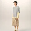 Grey Cotton Double-Sleeve Effect Ami De Coeur T-Shirt Grey Cotton Double-Sleeve Effect Ami De Coeur T-Shirt