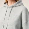 Grey Cotton Embossed Ami De Coeur Hoodie Grey Cotton Embossed Ami De Coeur Hoodie