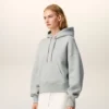 Grey Cotton Embossed Ami De Coeur Hoodie Grey Cotton Embossed Ami De Coeur Hoodie