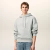 Grey Cotton Embossed Ami De Coeur Hoodie Grey Cotton Embossed Ami De Coeur Hoodie