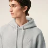 Grey Cotton Embossed Ami De Coeur Hoodie Grey Cotton Embossed Ami De Coeur Hoodie