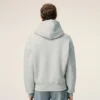 Grey Cotton Embossed Ami De Coeur Hoodie Grey Cotton Embossed Ami De Coeur Hoodie