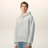 Grey Cotton Embossed Ami De Coeur Hoodie Grey Cotton Embossed Ami De Coeur Hoodie
