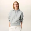 Grey Cotton Embossed Ami De Coeur Hoodie Grey Cotton Embossed Ami De Coeur Hoodie