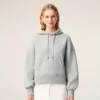 Grey Cotton Embossed Ami De Coeur Hoodie Grey Cotton Embossed Ami De Coeur Hoodie