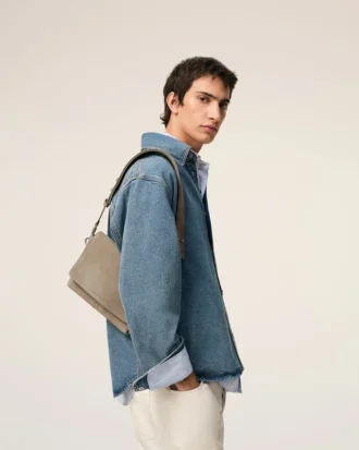 Grey Cow Leather Flap Messenger Carrousel Bag Grey Cow Leather Flap Messenger Carrousel Bag