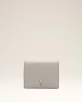 Grey Cowhide Leather Ami De Coeur Bifold Wallet Grey Cowhide Leather Ami De Coeur Bifold Wallet