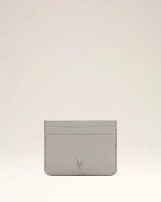 Grey Cowhide Leather Ami De Coeur Card Holder Grey Cowhide Leather Ami De Coeur Card Holder