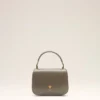 Grey Glazed Leather Top Handle Paris Paris Bag