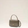 Grey Glazed Leather Top Handle Paris Paris Bag