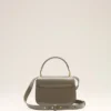 Grey Glazed Leather Top Handle Paris Paris Bag