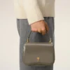 Grey Glazed Leather Top Handle Paris Paris Bag