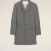 Grey New Wool Straight Simple Breasted Coat Grey New Wool Straight Simple Breasted Coat