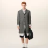 Grey New Wool Straight Simple Breasted Coat Grey New Wool Straight Simple Breasted Coat