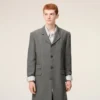 Grey New Wool Straight Simple Breasted Coat Grey New Wool Straight Simple Breasted Coat