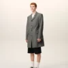 Grey New Wool Straight Simple Breasted Coat Grey New Wool Straight Simple Breasted Coat