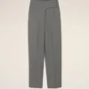 Grey New Wool Wrapped Belted Trousers