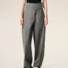 Grey New Wool Wrapped Belted Trousers