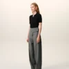 Grey New Wool Wrapped Belted Trousers