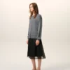 Grey Thin Wool Crewneck Ami De Coeur Sweater