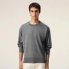 Grey Thin Wool Crewneck Ami De Coeur Sweater