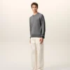 Grey Thin Wool Crewneck Ami De Coeur Sweater