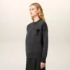 Grey Wool Ami De Coeur Crewneck Sweater Grey Wool Ami De Coeur Crewneck Sweater