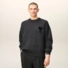 Grey Wool Ami De Coeur Crewneck Sweater Grey Wool Ami De Coeur Crewneck Sweater