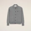 Grey Wool Shirt Collar Ami De Coeur Cardigan Grey Wool Shirt Collar Ami De Coeur Cardigan