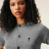Grey Wool Short Sleeves Ami De Coeur Cardigan