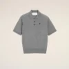 Grey Wool Short Sleeves Ami De Coeur Polo Grey Wool Short Sleeves Ami De Coeur Polo