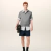 Grey Wool Short Sleeves Ami De Coeur Polo Grey Wool Short Sleeves Ami De Coeur Polo
