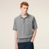 Grey Wool Short Sleeves Ami De Coeur Polo Grey Wool Short Sleeves Ami De Coeur Polo