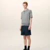 Grey Wool Short Sleeves Ami De Coeur Polo Grey Wool Short Sleeves Ami De Coeur Polo