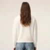 Natural Wool Crewneck Sweater with Contrasted Ami De Coeur
