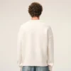 Natural Wool Crewneck Sweater with Contrasted Ami De Coeur