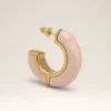 Pink Brass Hammered Lacquered Earrings